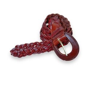 Dark brown braided leather belt